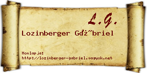 Lozinberger Gábriel névjegykártya